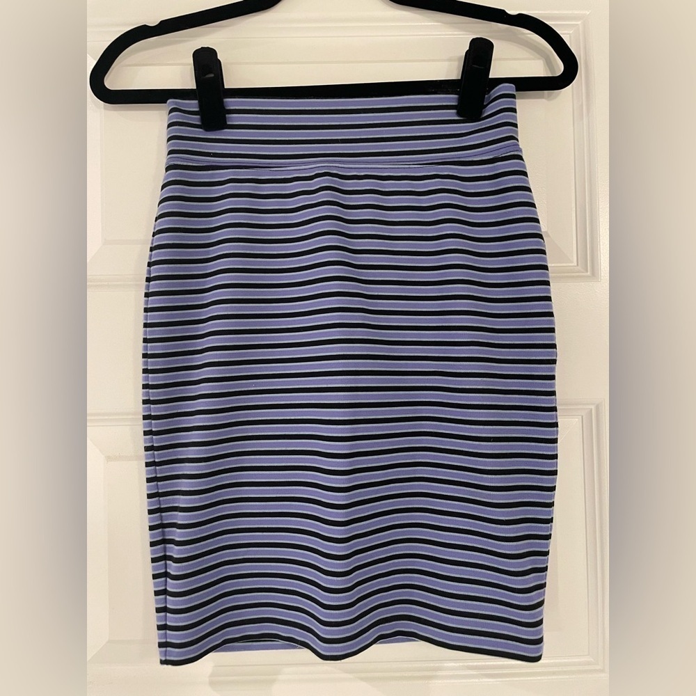 BDG Urban Outfitters Black/Blue/Purple Striped Pencil Skirt, Size Small